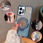 💄 Glitter Case with Mirror Stand and Pearl Chain for Redmi Note 12