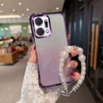 📿 Gradient Glitter Case with Pearl Chain for Honor X7a