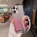 📿 Gradient Glitter Case with Pearl Chain for Honor X7a