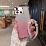 📿 Gradient Glitter Case with Pearl Chain for Redmi 12C / 11A