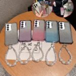 📿 Gradient Glitter Case with Pearl Chain for Redmi 15