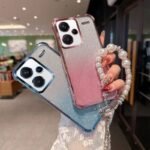 💄 Glitter Case with Mirror Stand and Pearl Chain for Redmi Note 12