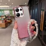 📿 Gradient Glitter Case with Pearl Chain for Redmi Note 14S