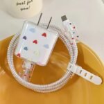💗 4-Piece Heart Charger and Cable Protector Set