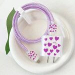 💗 4-Piece Heart Charger and Cable Protector Set