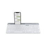كيبورد Logitech K580 النحيف اللاسلكي باللون الأبيض مع مكان للجوال