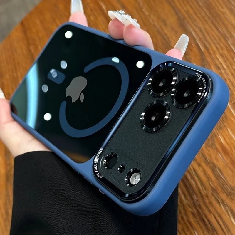 Matte MagSafe Case with Metal Lens Frame for iPhone - Mobiles Garage 🧲 Matte MagSafe Case with Metal Lens Frame for iPhone