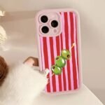 🫒 Pink Striped Case with Olives for iPhone