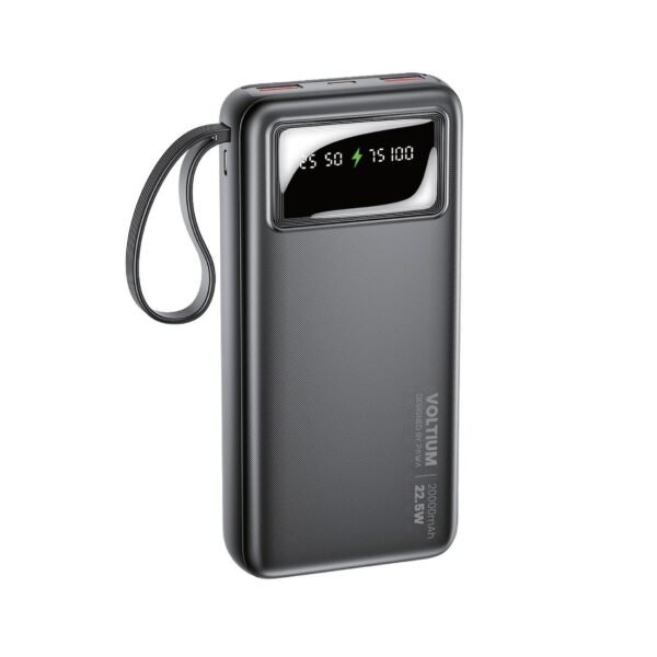 باور بنك باوا فولتيوم 20000mAh بقوة 22.5W - أسود - موبايل كراج
