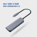 🔌 Powerology 4 in 1 USB-C Hub with HDMI USB 3.0 Gray P4CHBGY