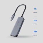 🔌 Powerology 4 in 1 USB-C Hub with HDMI USB 3.0 Gray P4CHBGY