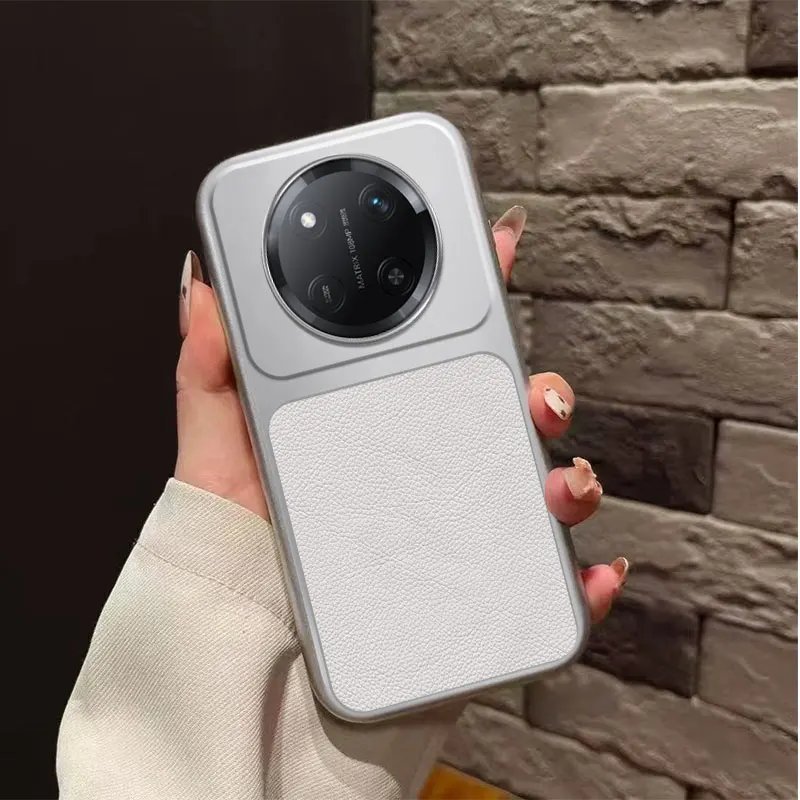 كفر جلد فاخر بإطار معدني لهونر X9c / Magic7 Lite - موبايل كراج كفر جلد فاخر بإطار معدني لهونر X9c / Magic7 Lite - موبايل كراج