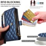 👛 Quilted Zip Wallet Leather Case for iPhone