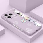🐈 Clear Case with Embroidery-Style Cats for iPhone