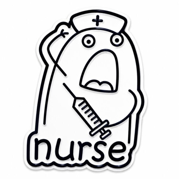 💉😂 Funny Nurse Metal Sticker