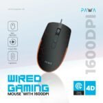 ماوس الألعاب Pawa السلكي بدقة 1600DPI باللون الأسود - صورة 4