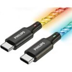 كيبل Philips من USB-C إلى USB-C بإضاءة RGB بطول 1 متر - صورة 2