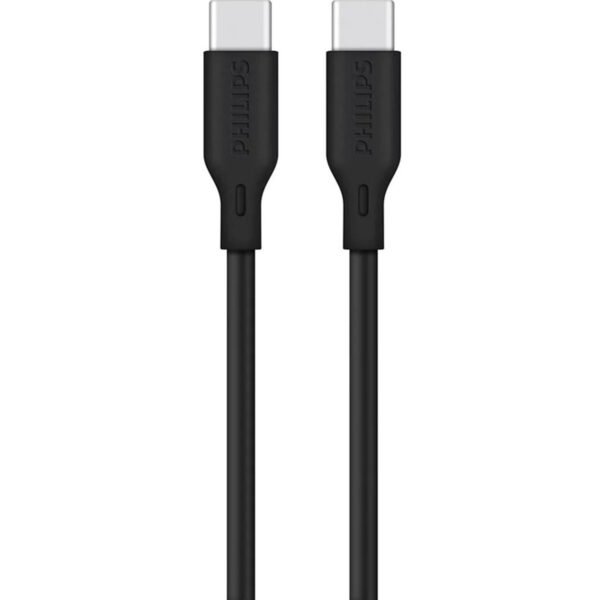 كيبل Philips من USB-C إلى USB-C بطول 2 متر باللون الأسود