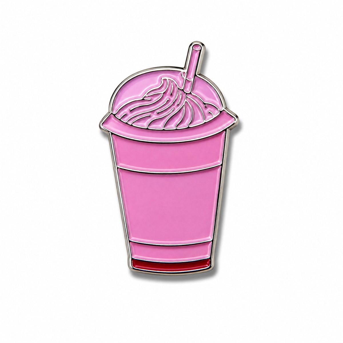 🥤💗 ستيكر معدني ميلك شيك وردي ستيكر معدني كوب ميلك شيك وردي مع كريمة ومصاصة لكفر الجوال