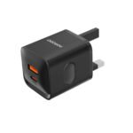 شاحن الجدار Porodo بمنفذين مع كيبل USB-C إلى USB-C باللون الأسود