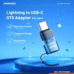 🔌 Porodo MiniLink Transparent OTG Adapter Lightning to USB-C Grey