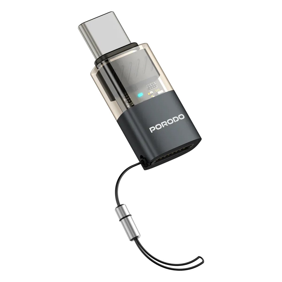 🔌 Porodo MiniLink Transparent OTG Adapter Lightning to USB-C Grey 🔌 Porodo MiniLink Transparent OTG Adapter Lightning to USB-C Grey