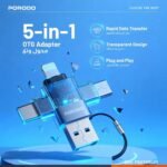 🔌 Porodo MiniLink Transparent OTG Adapter USB-C / Micro USB / Lightning / Memory Card Grey