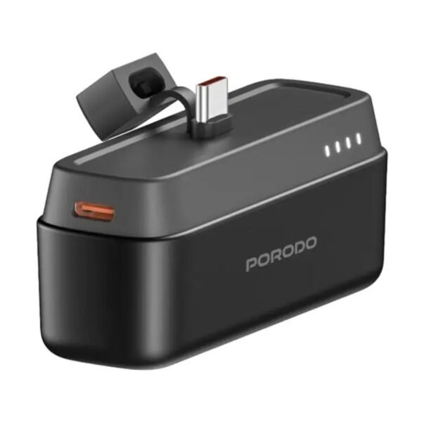 باور بنك Porodo بحجم الجيب بسعة 5000mAh مع موصل Type-C مدمج