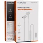 🎧 Porodo Soundtec Stereo Bass Type-C Wired Earphones White