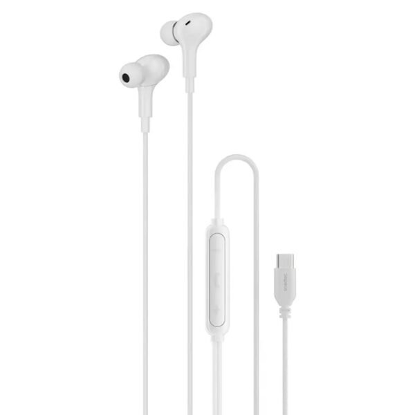 سماعة Porodo Soundtec Stereo Bass السلكية بمنفذ Type-C باللون الأبيض
