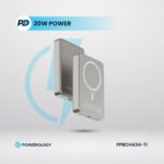 باور بنك Powerology المغناطيسي MagSafe من الألمنيوم بسعة 10000mAh بلون التيتانيوم - صورة 4