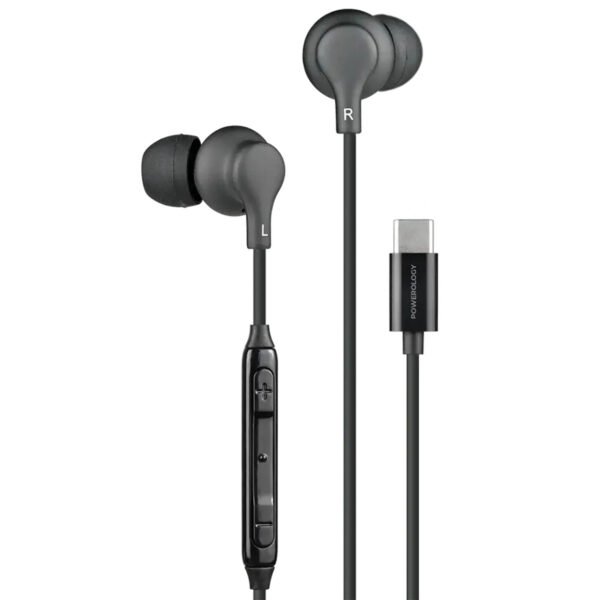 🎧 Powerology Type-C In-Ear Stereo Earphones Black