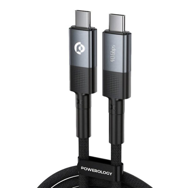 كيبل Powerology USB4 من Type-C إلى Type-C بقوة 240W ودقة 8K بطول 2 متر