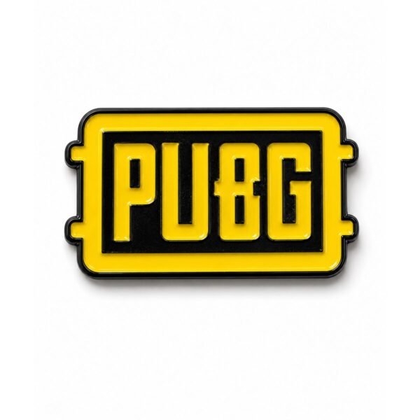 ستيكر معدني شعار PUBG باللون الأصفر والأسود لكفر الجوال