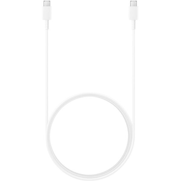 كيبل Samsung من USB-C إلى USB-C بتيار 3A وطول 1.8 متر باللون الأبيض