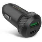 شاحن سيارة Smartix CC09 بمنفذ USB-C PD ومنفذ USB-A QC باللون الأسود
