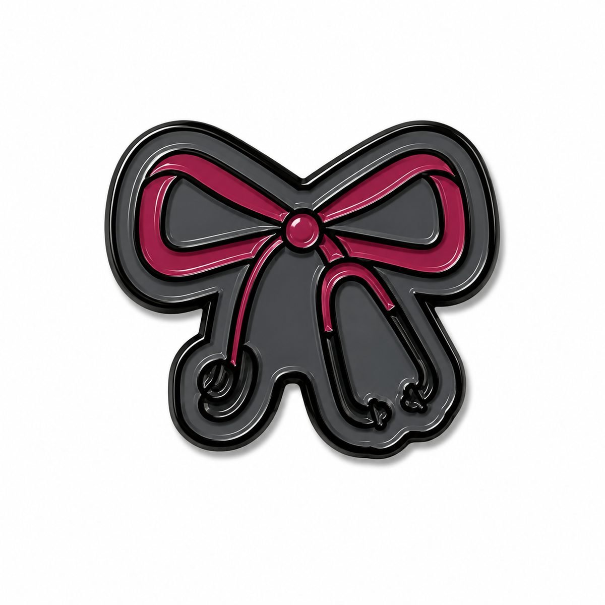 🩺🎀 Stethoscope Bow Metal Sticker 🩺🎀 Stethoscope Bow Metal Sticker