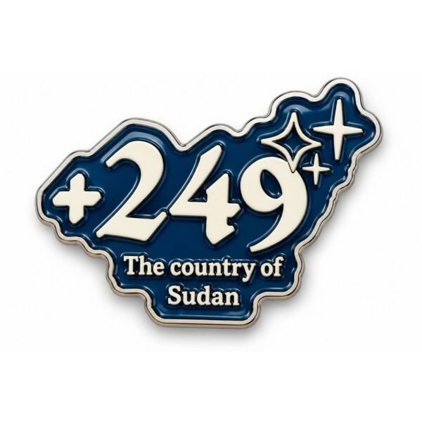 🇸🇩💙 Sudan +249 Blue Metal Sticker