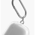 كفر UNIQ Glase الشفاف اللامع لعلبة AirPods الجيل الثالث مع حلقة تعليق من الألمنيوم